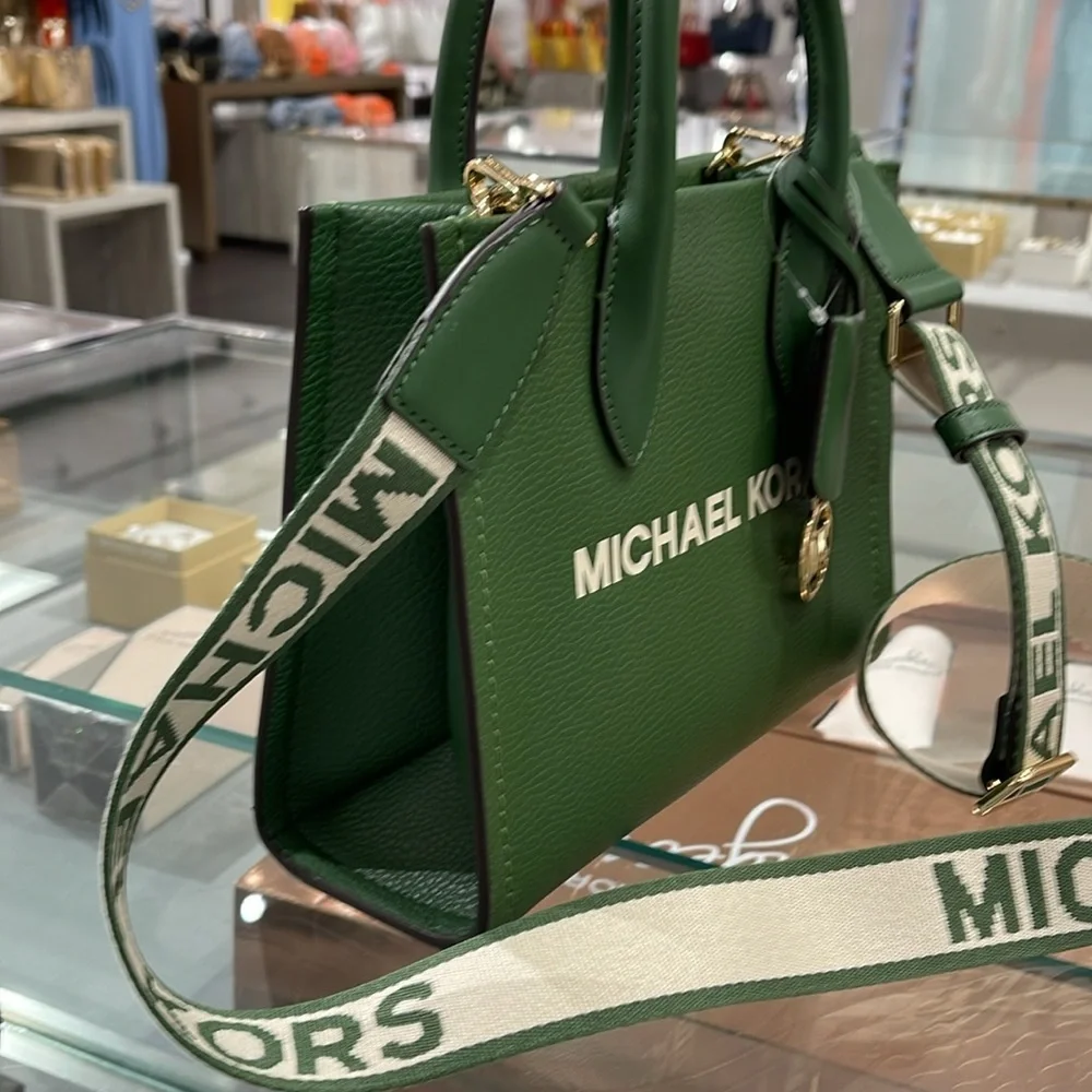 Michael Kors Mirella Small Pebbled Leather Shopper Crossbody XBODY Bag MK NWT